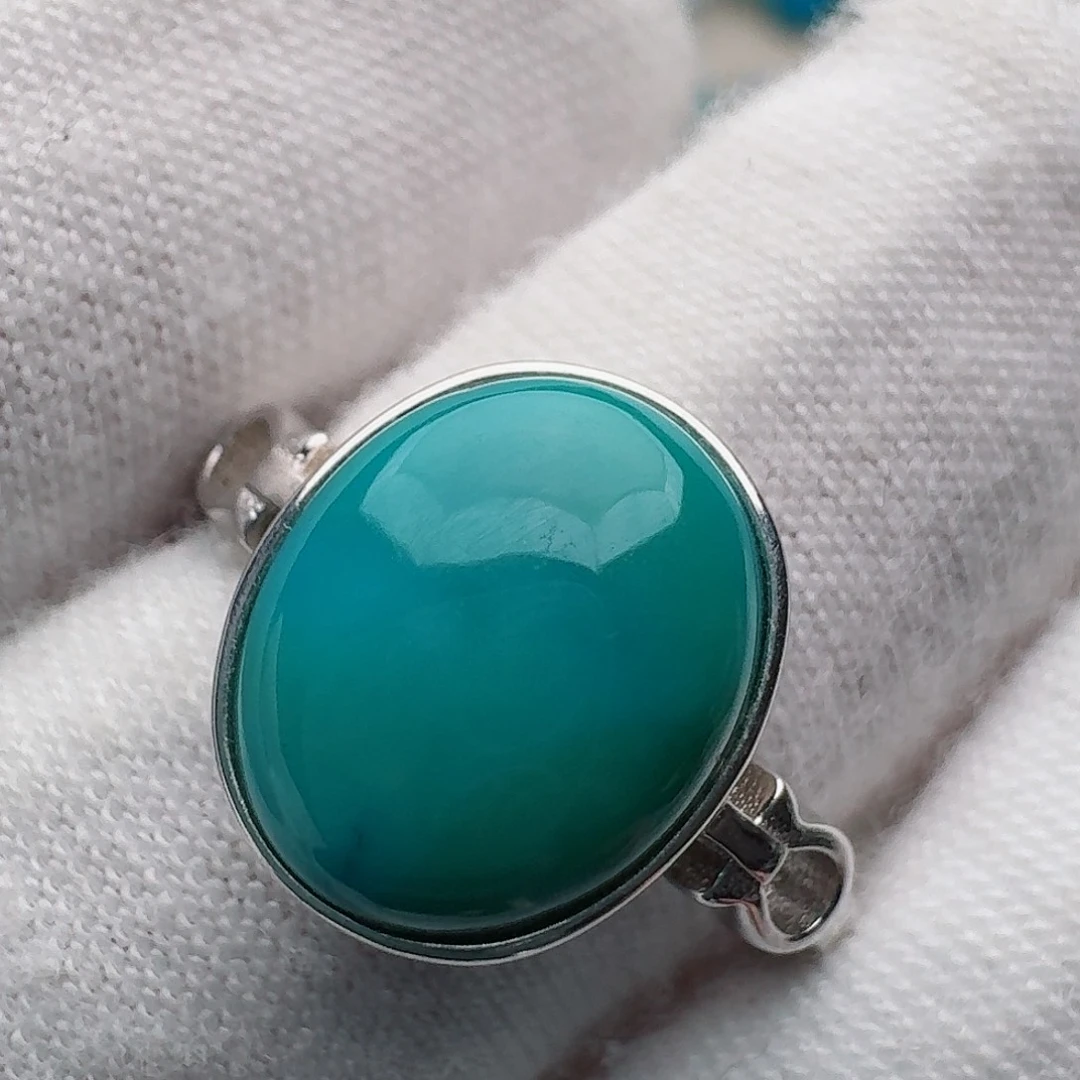 绿松石银S925镶嵌戒指