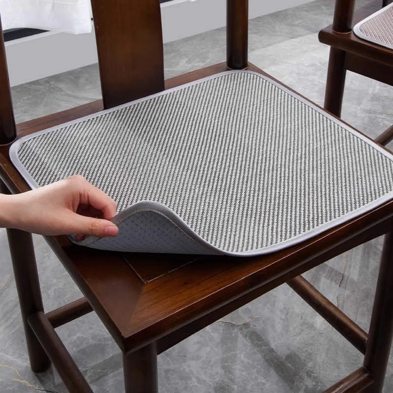 夏季冰丝坐垫凳子防滑办公室座椅椅子垫凉垫透气中式夏天凉席冰垫