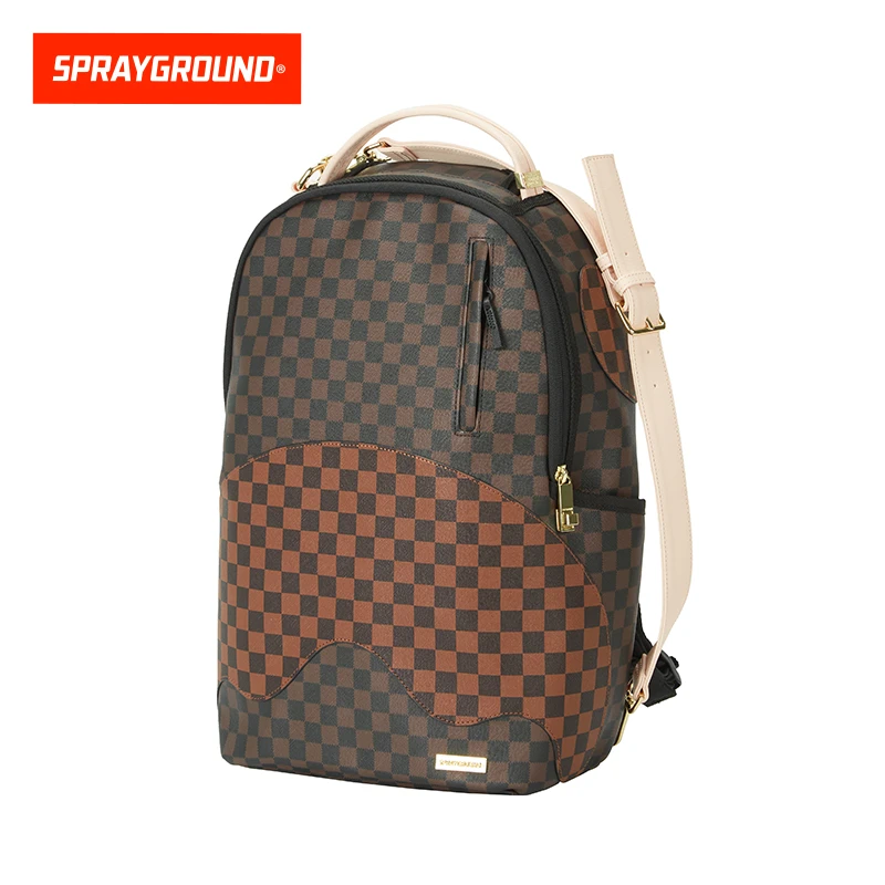 SPRAYGROUND鲨鱼嘴棋盘格设计感双肩包百搭潮流新款XB W1115702