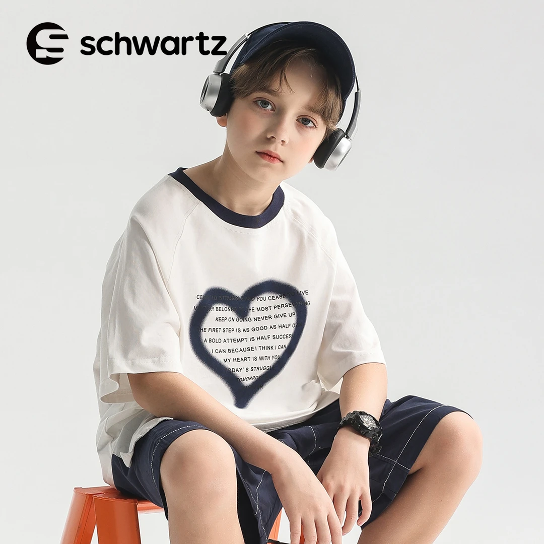 Schwartz童装男童夏装短袖t恤2025新款帅气时髦半袖夏季潮-0503