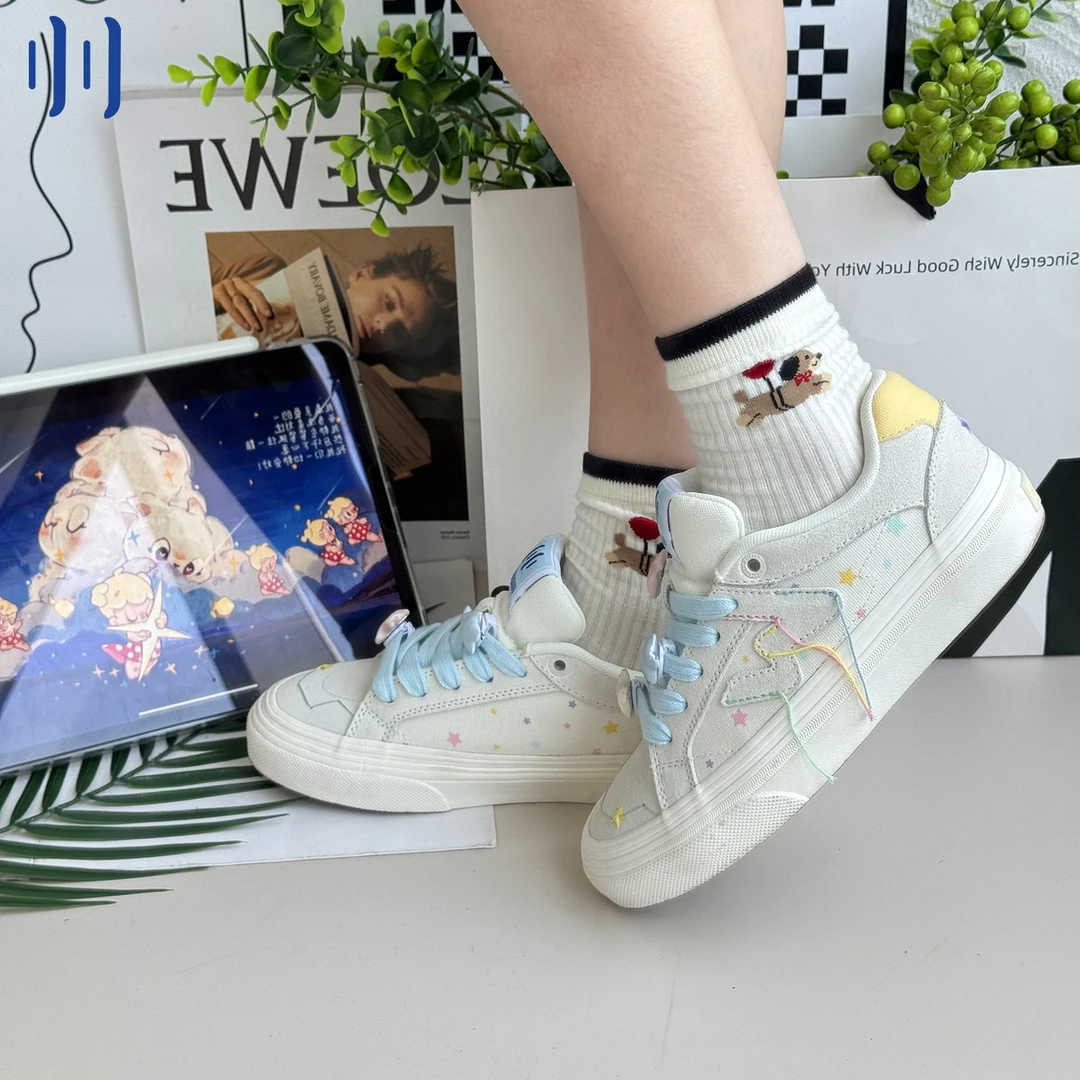 顽刻ollieskate官方幸运星小星星秋季校园风W系列低帮男女滑板鞋