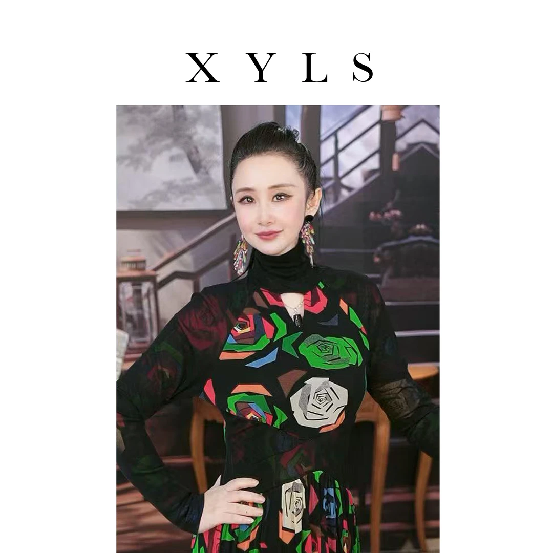 女装连衣裙弹力印花T006183-1