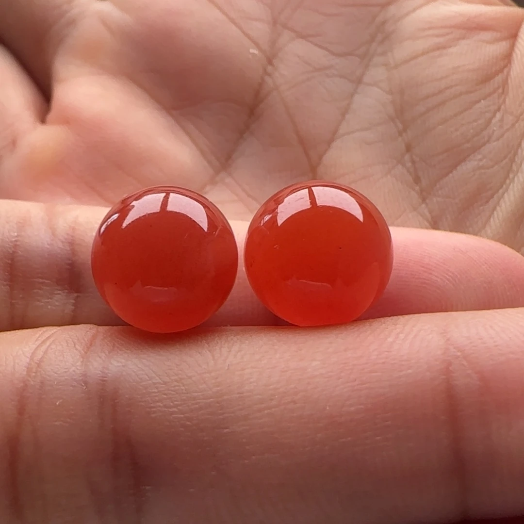 南红玛瑙圆珠11.2未镶嵌白纹沙纹