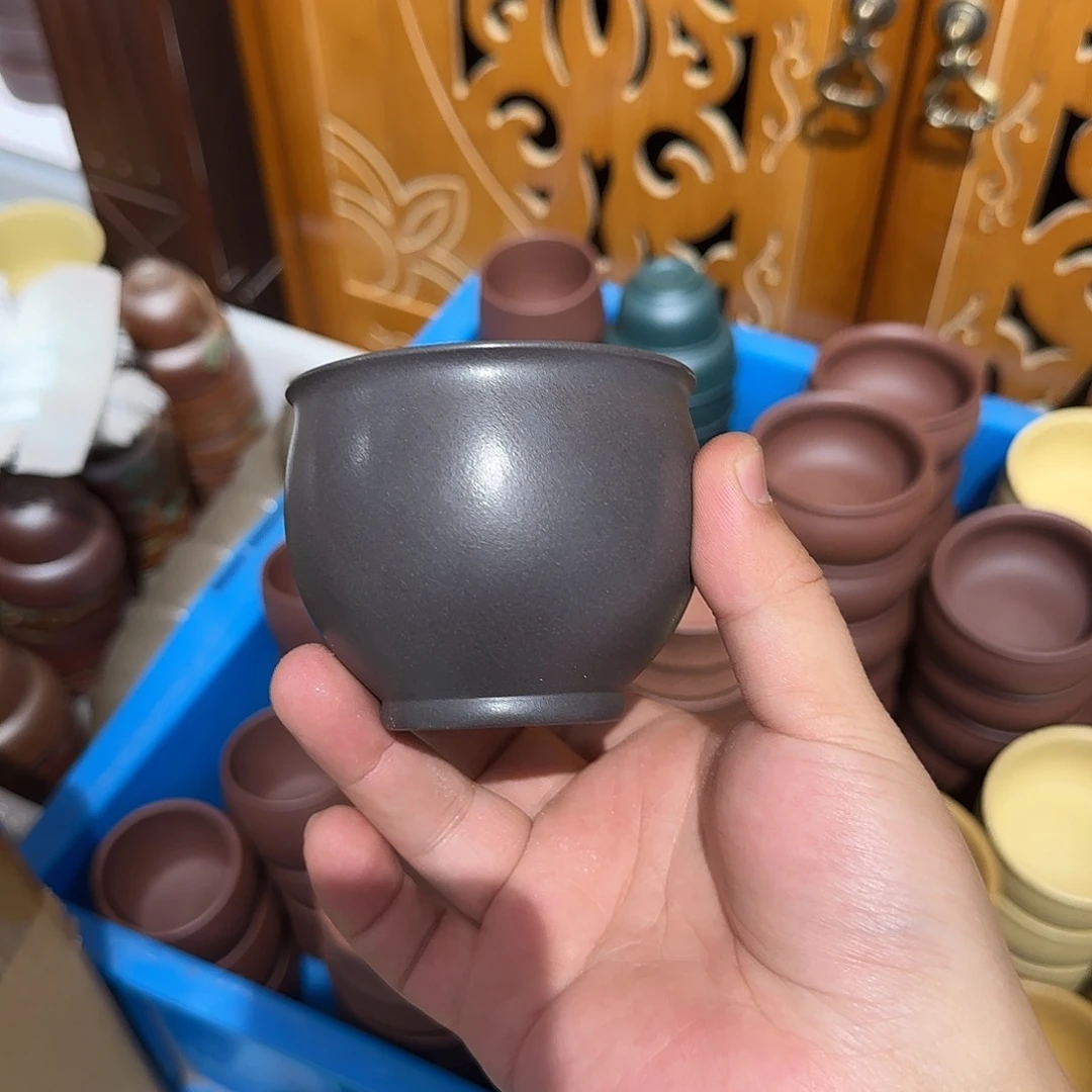 紫砂茶壶天青杯子