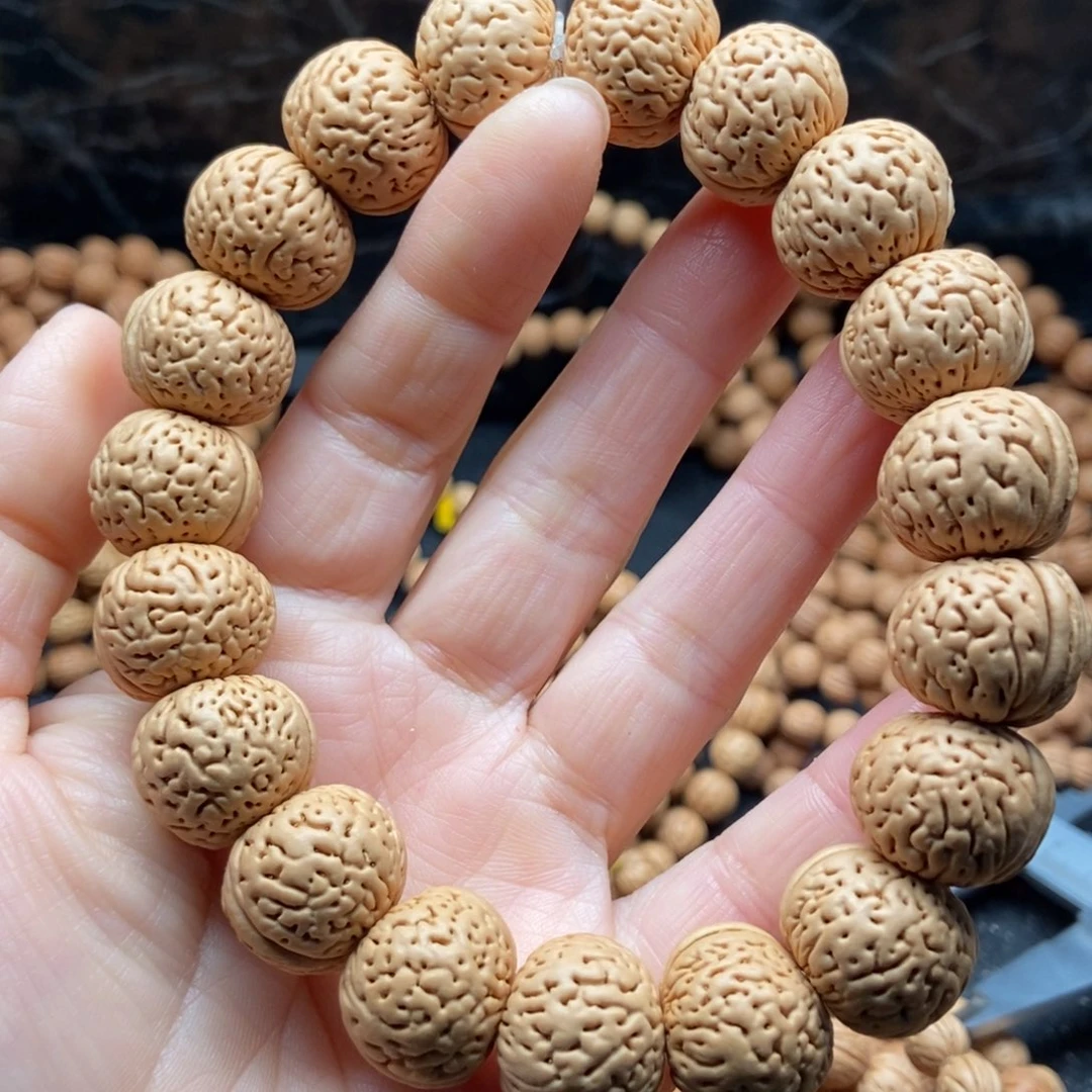 桃核手串脑纹苹果圆17大➕原皮