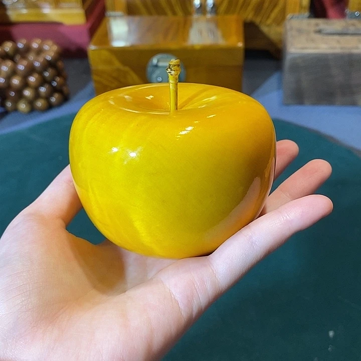 金丝楠大叶 苹果手把件