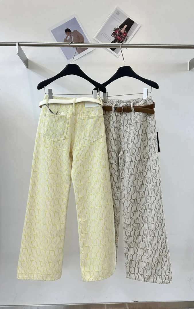 【YY】D家新款字母阔腿牛仔裤