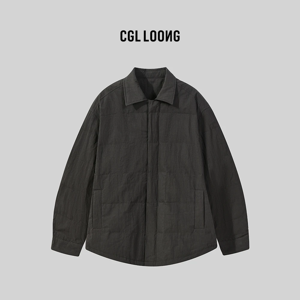 近江晒复古肌理面料冬季轻旅工装羽绒休闲百搭外套宽松日系男装