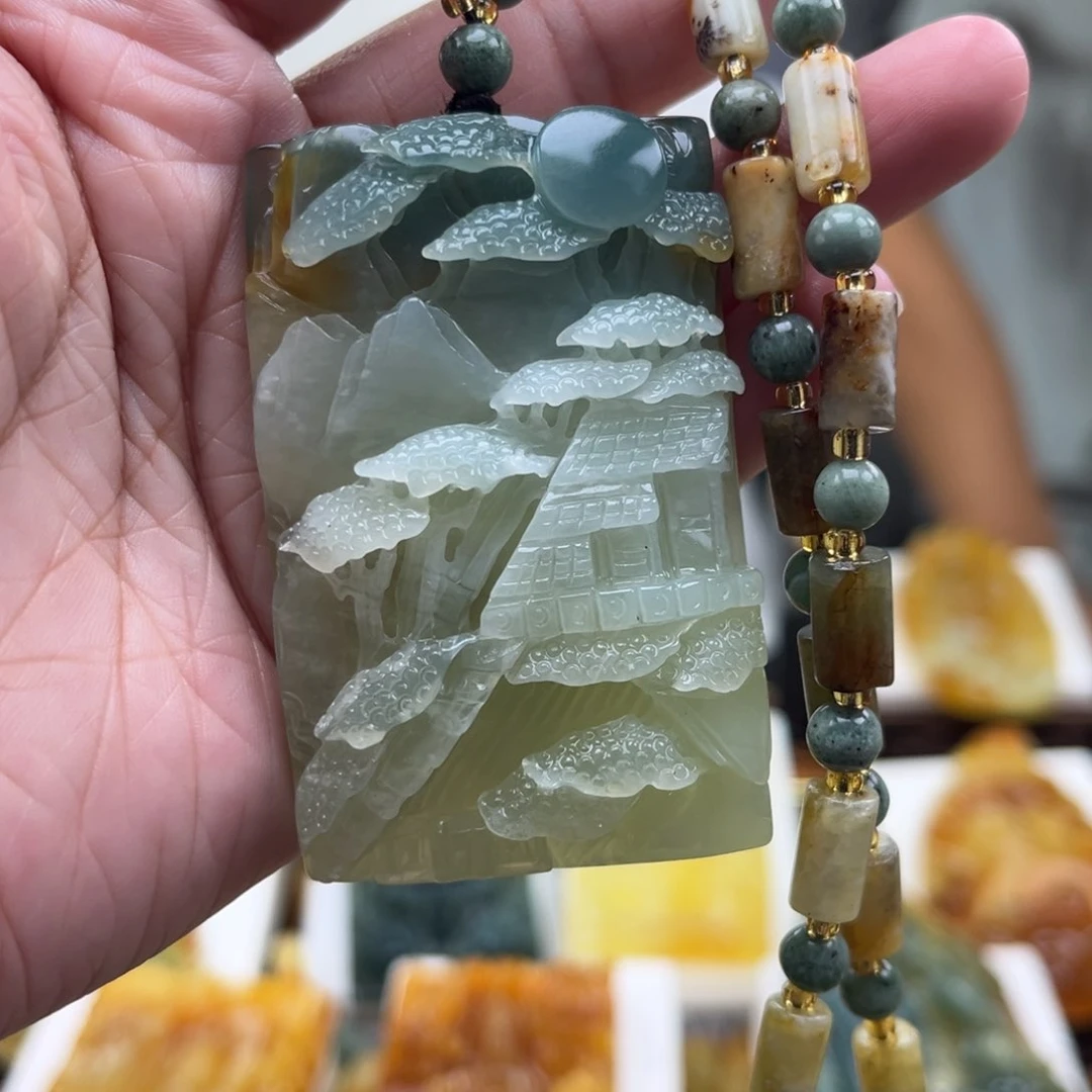 岫玉未镶嵌挂件挂件
