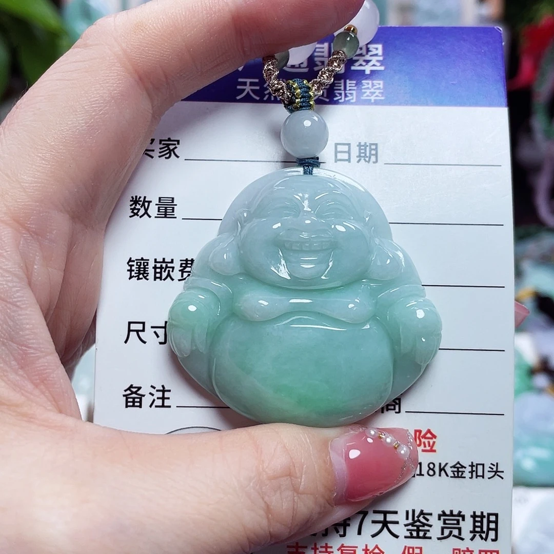 翡翠未镶嵌颈饰佛公32