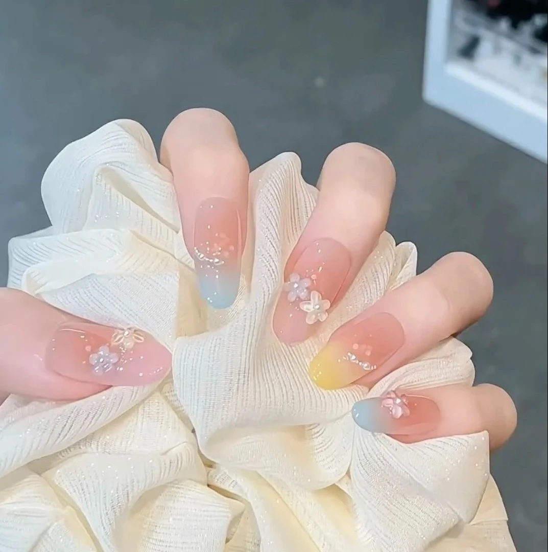 【莫奈花园】轻奢纯手工纯欲冰透高级猫眼穿戴甲美甲贴