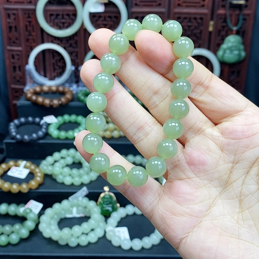 和田玉手串未镶嵌晴水10