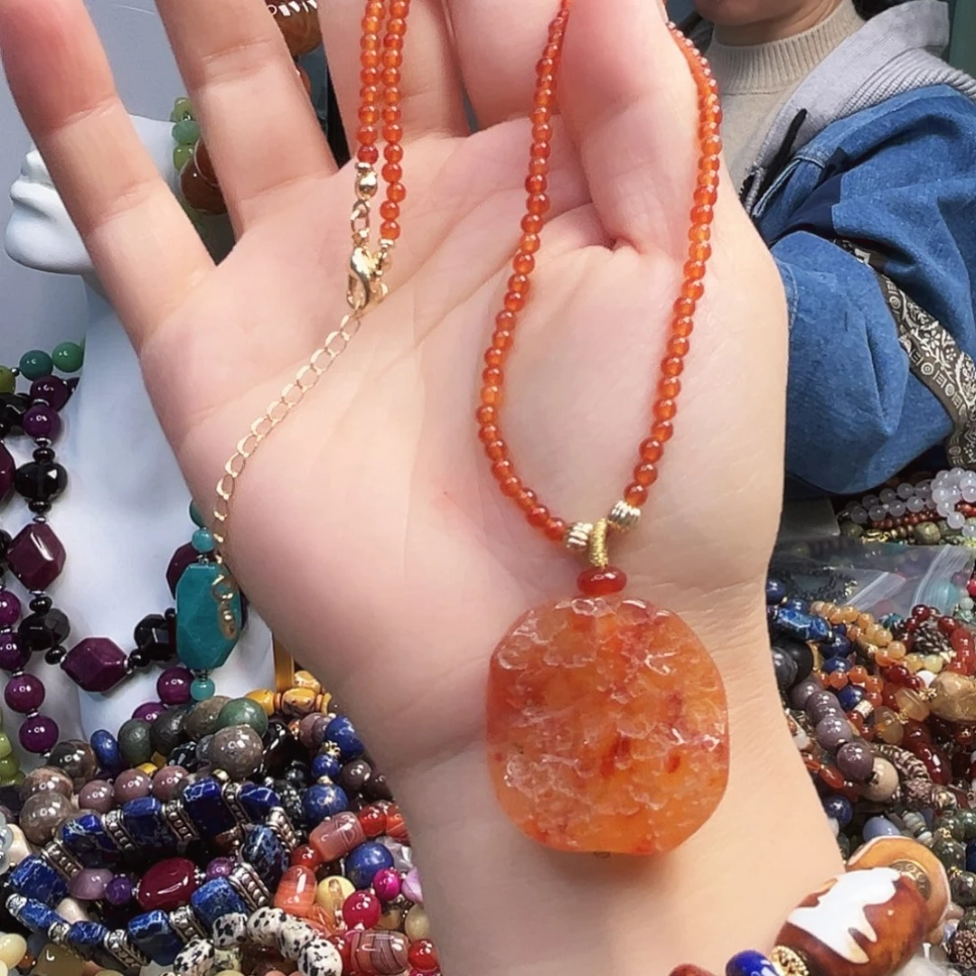 玛瑙/玉髓未镶嵌颈饰玛瑙长45