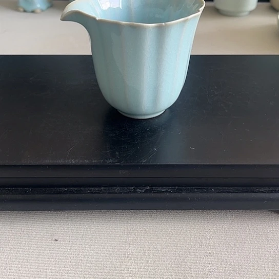 青焱汝瓷天青葵口公道杯有瑕福利