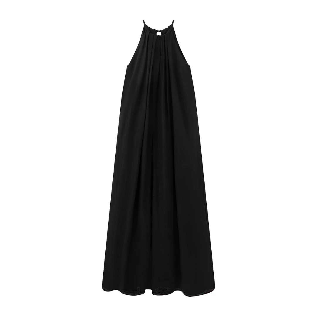 【商场同款】商场同款2025夏季挂脖式宽松连衣裙女9057