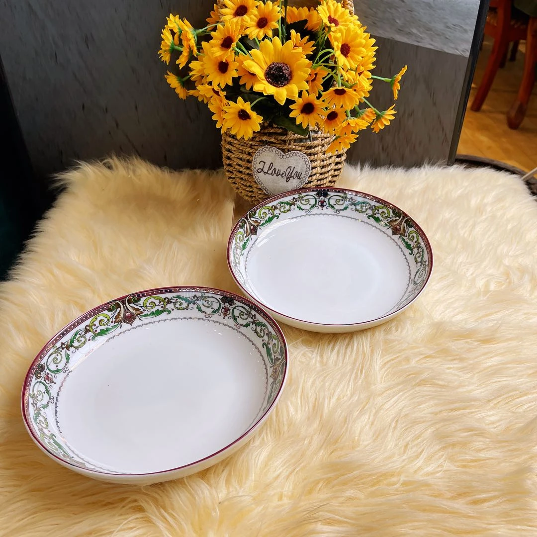 阿勒玛 新疆包邮 【金边8.25果盘】手绘过滤茶壶创意陶瓷欧式2个