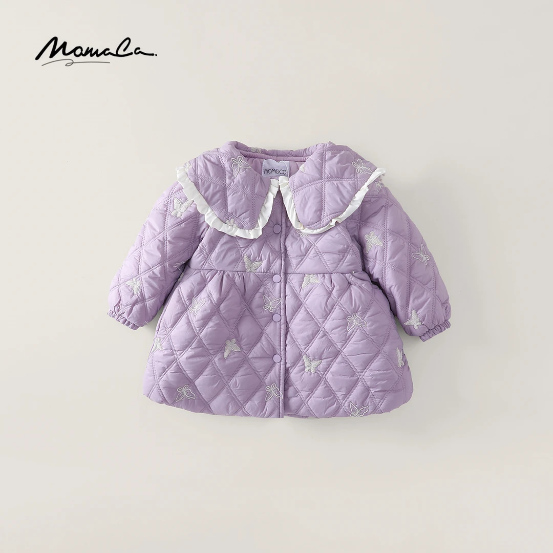 MOMOCO冬季女童洋气夹棉保暖云朵领小香风棉服外套77880125004