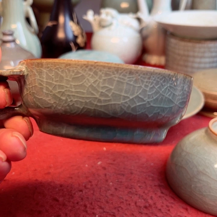 枫*王龙泉青瓷把杯包邮