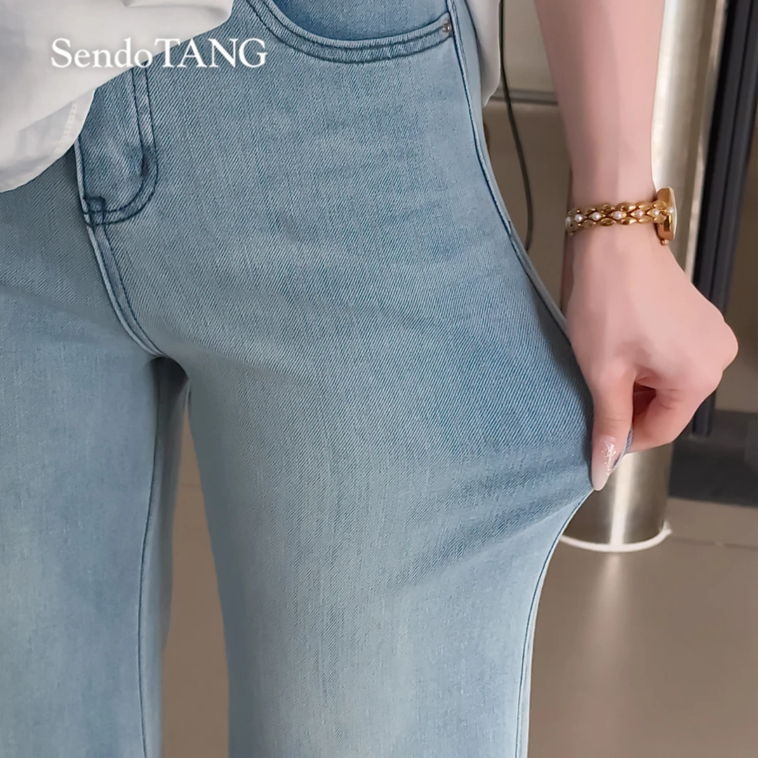 打造腿精【巨显腿直】胖多女装新款休闲时尚高级感百搭高腰牛仔裤