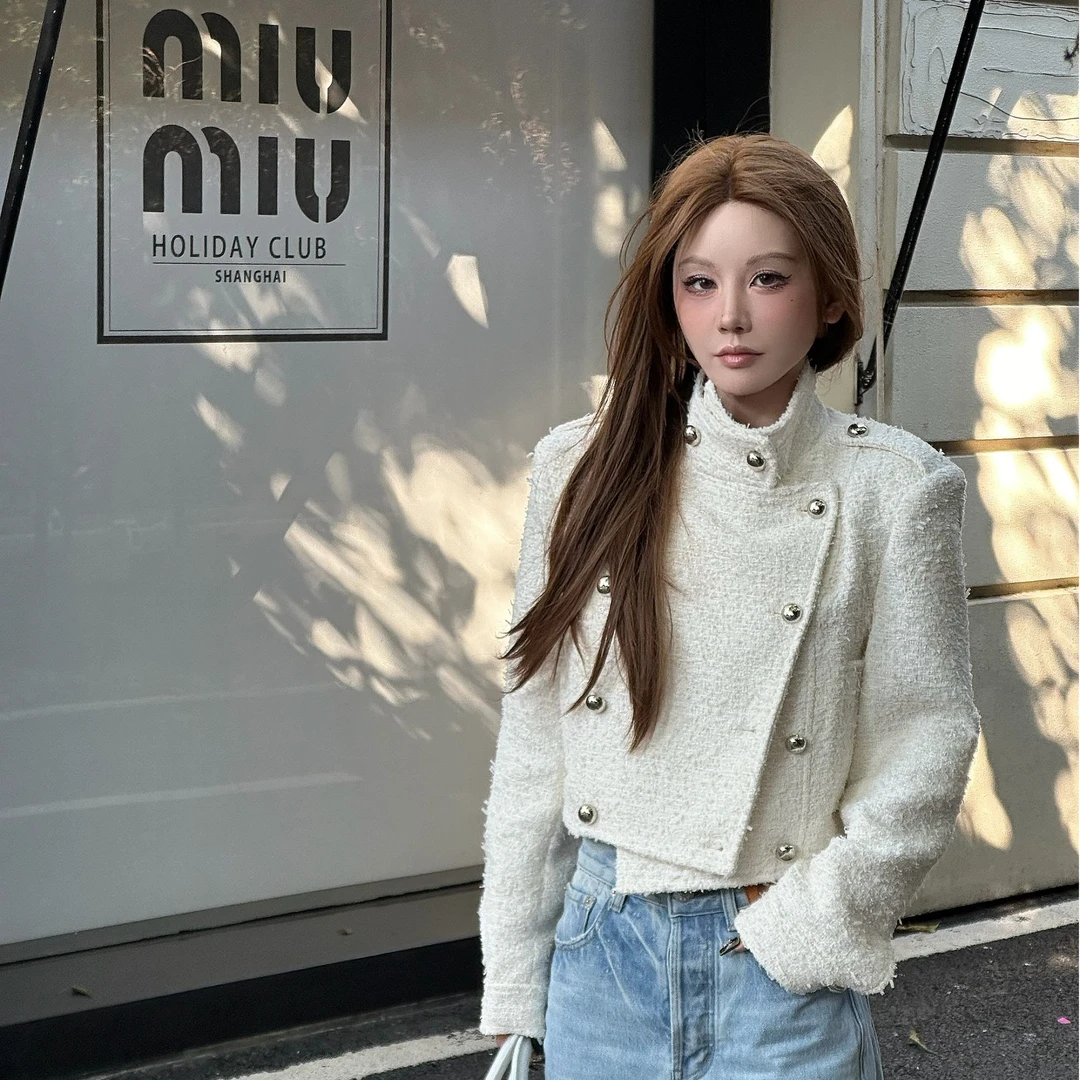 【可可推荐】【安妮霍尔】秋冬新款 贵气高级感立领短外套S225