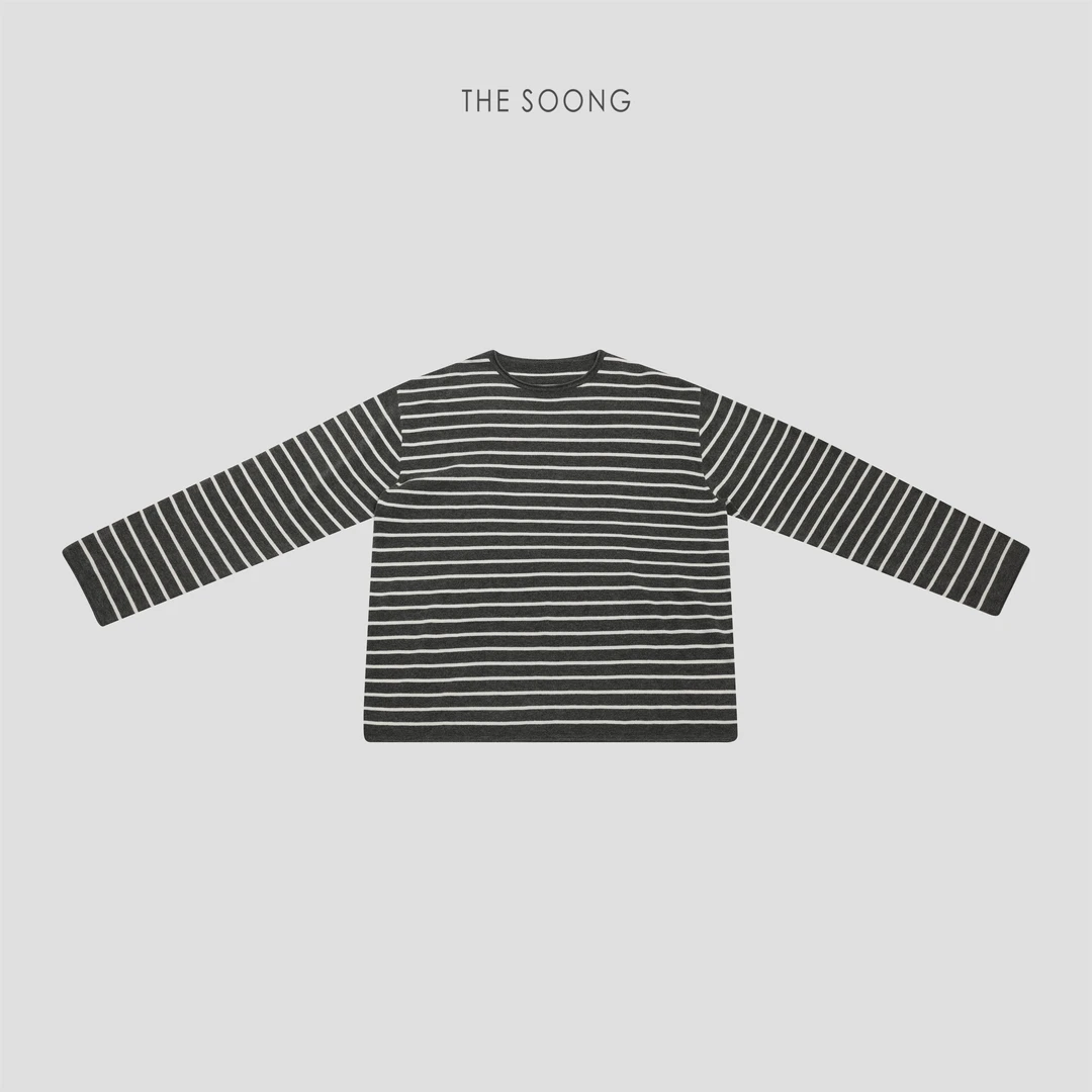 THESOONG|蚕丝羊毛斯托尔机织50支双股纱条纹上衣HWTX8332