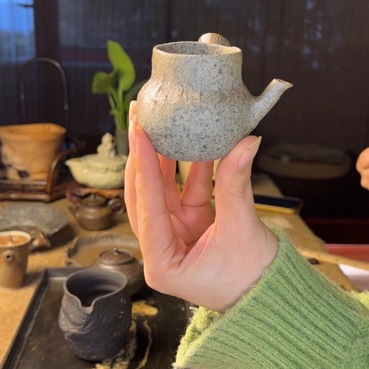 寄托款南蛮烧侧把壶