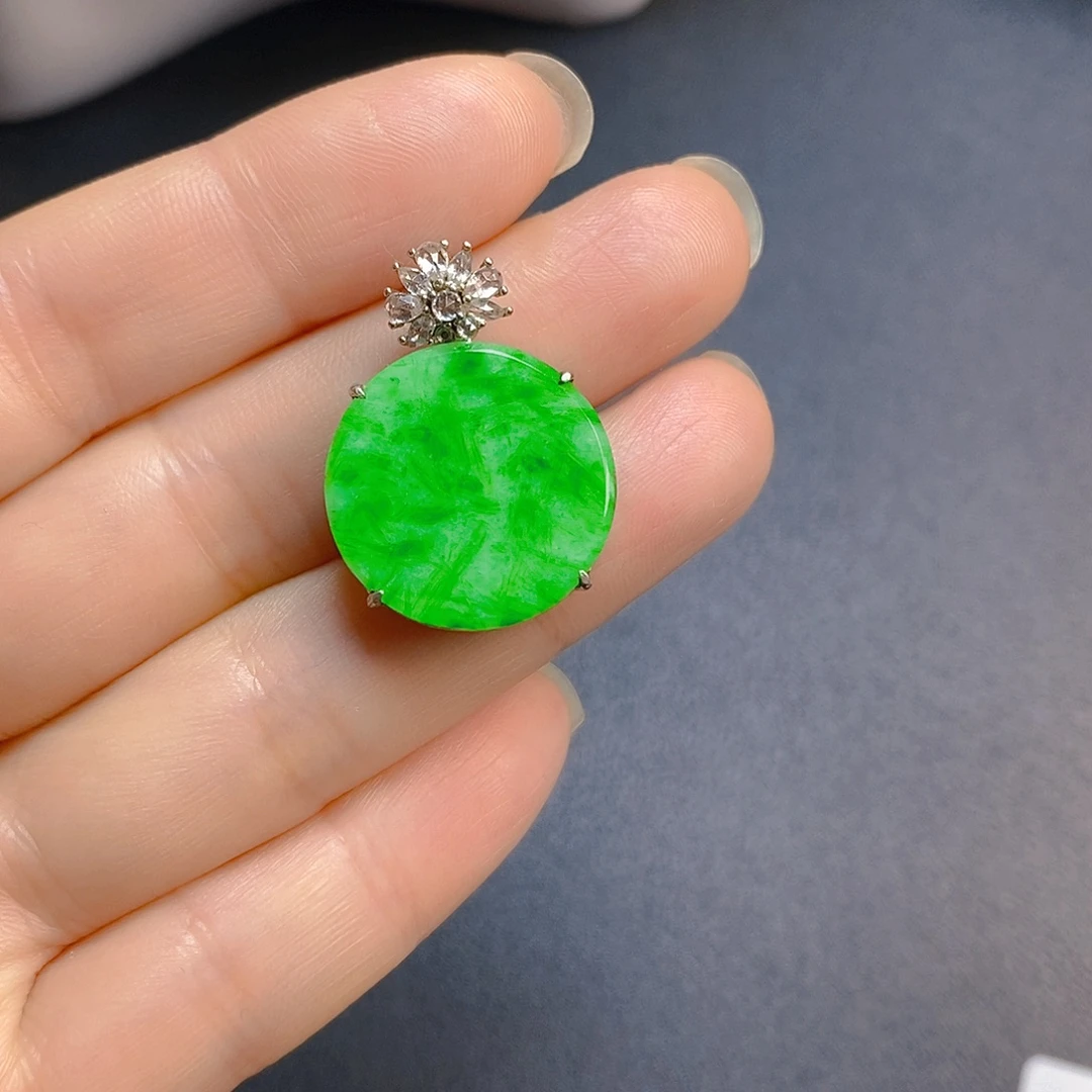 翡翠银S925镶嵌颈饰