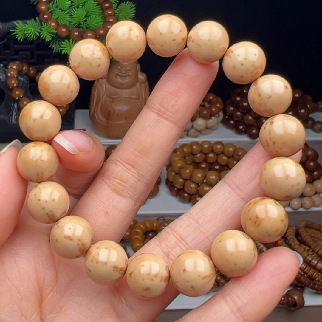 紫金鼠手串卡12半实心白皮光珠