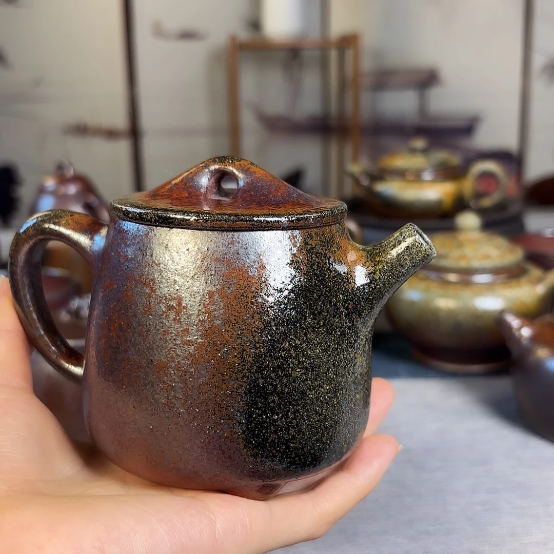 茶壶紫砂柴烧紫砂壶高石瓢