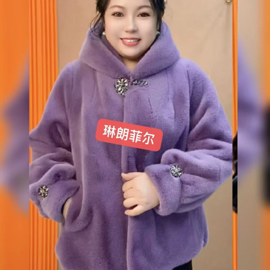 短款小个子穿搭新款2025大衣连帽洋气中老年外套