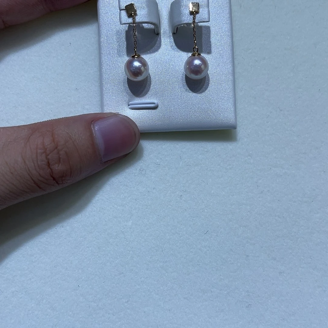 耳饰18K金镶嵌海水珍珠