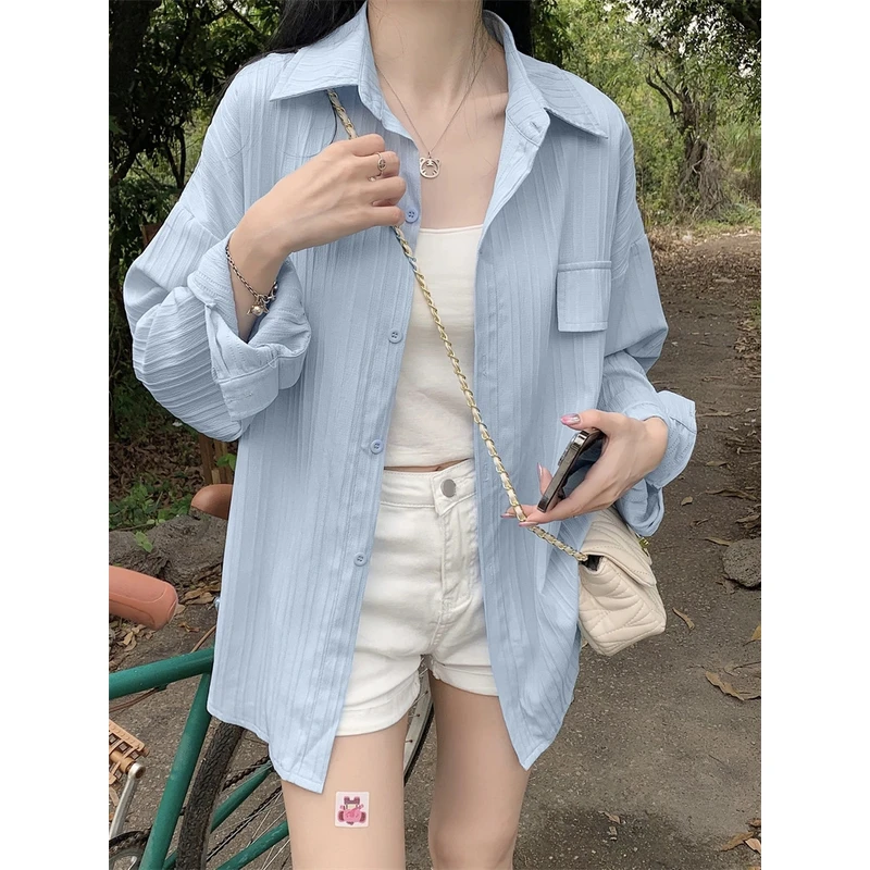 法式设计感长袖防晒外穿衬衫春夏小众别致小衫衬衣外套上衣女款