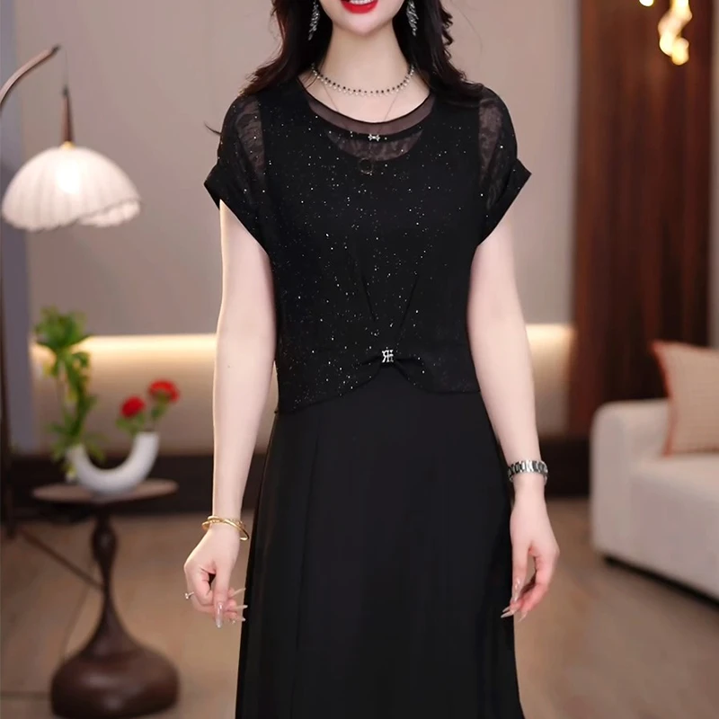 时尚休闲套装裙女2025夏季新款气质显瘦薄款罩衫无袖连衣裙两件套