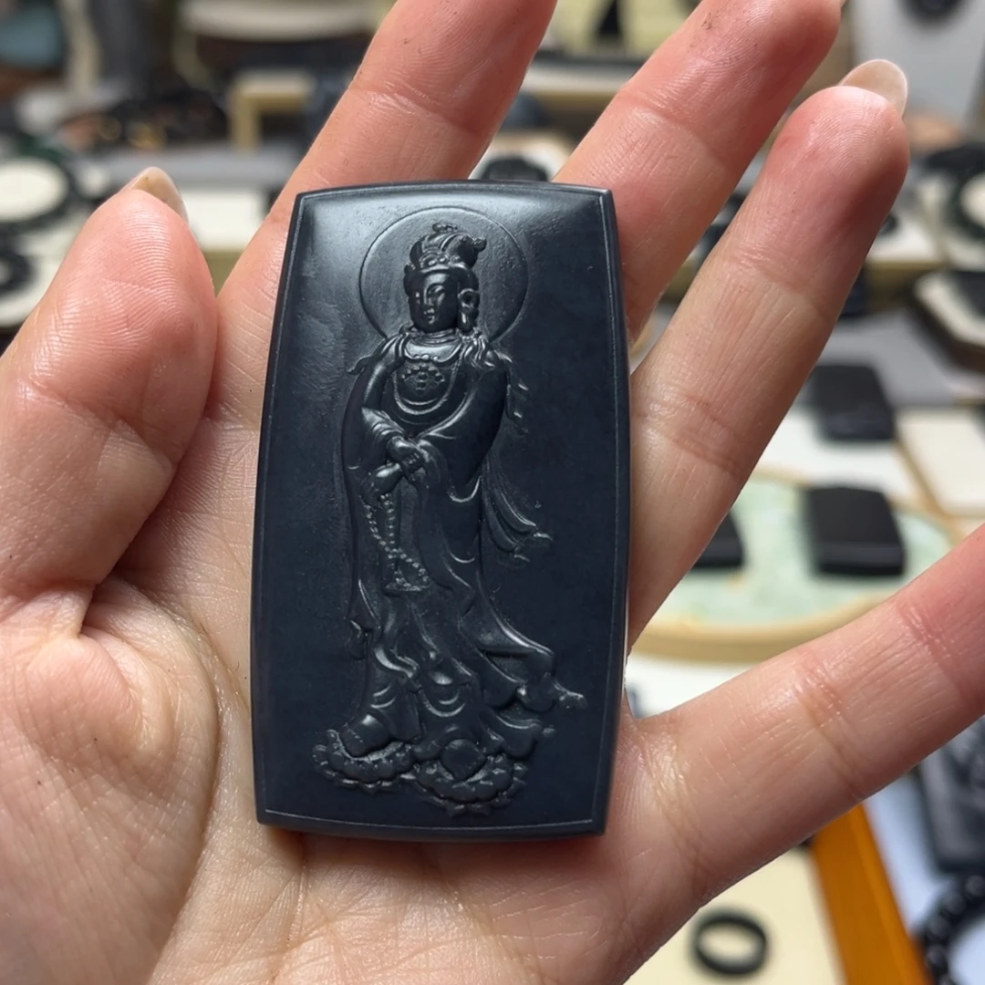 和田玉（墨玉）未镶嵌颈饰观音新品体验福利
