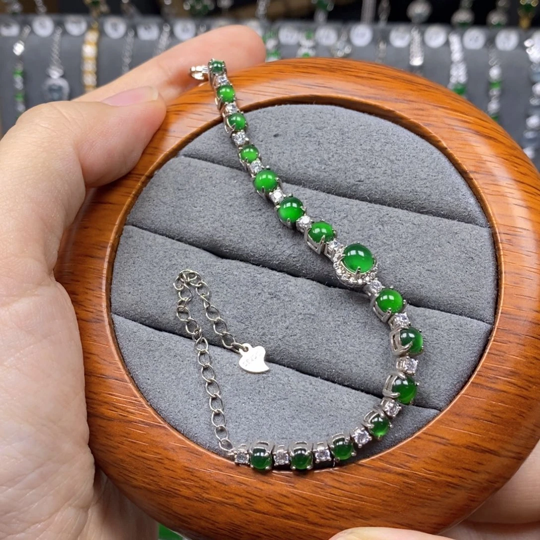 翡翠银S925镶嵌颈饰风***8