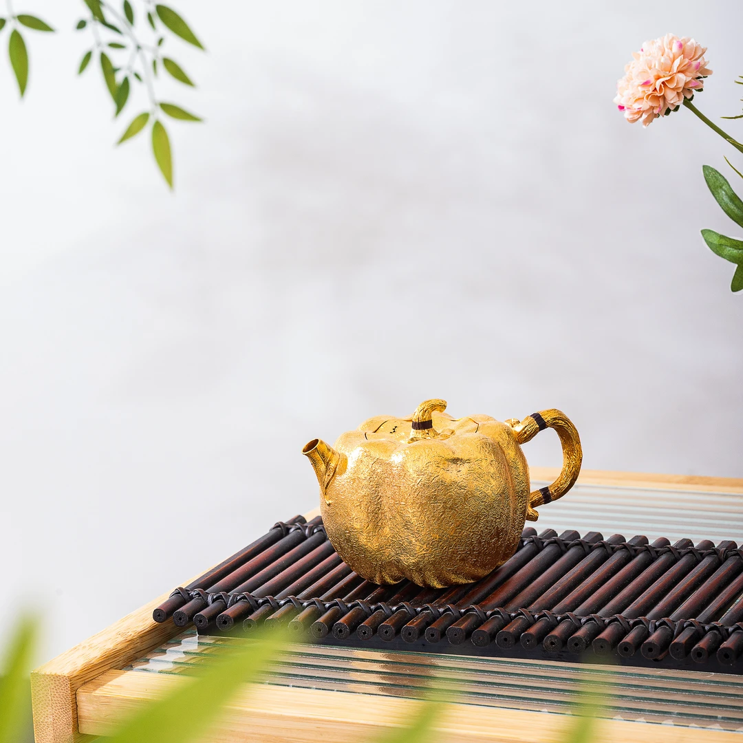 蜂鸟工坊 十八先生 隔热把隔热钮镀金南瓜壶 SWA18154 SWA18168