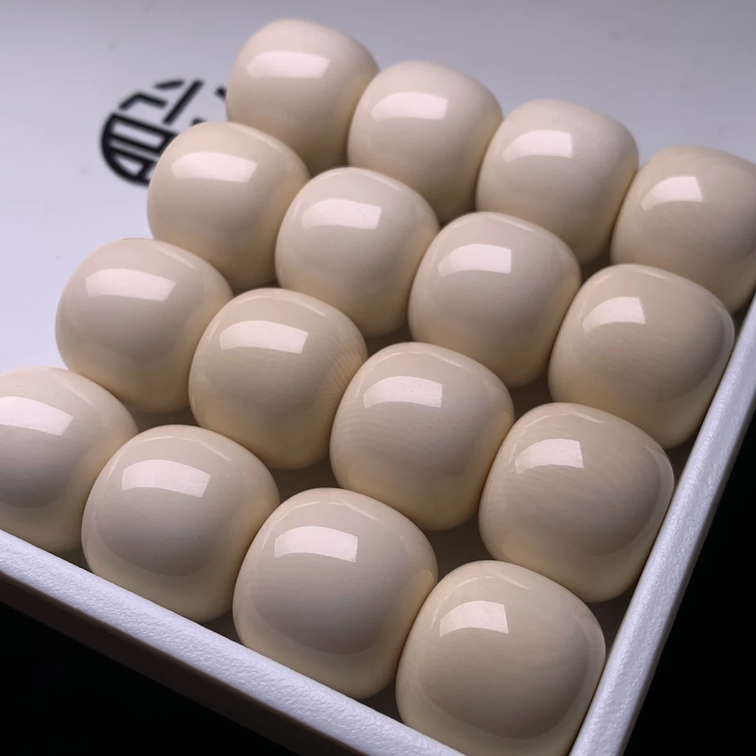 【四六儿】至臻•猛犸象牙肉芯料手工桶珠单颗配饰全品无暇一等冰料