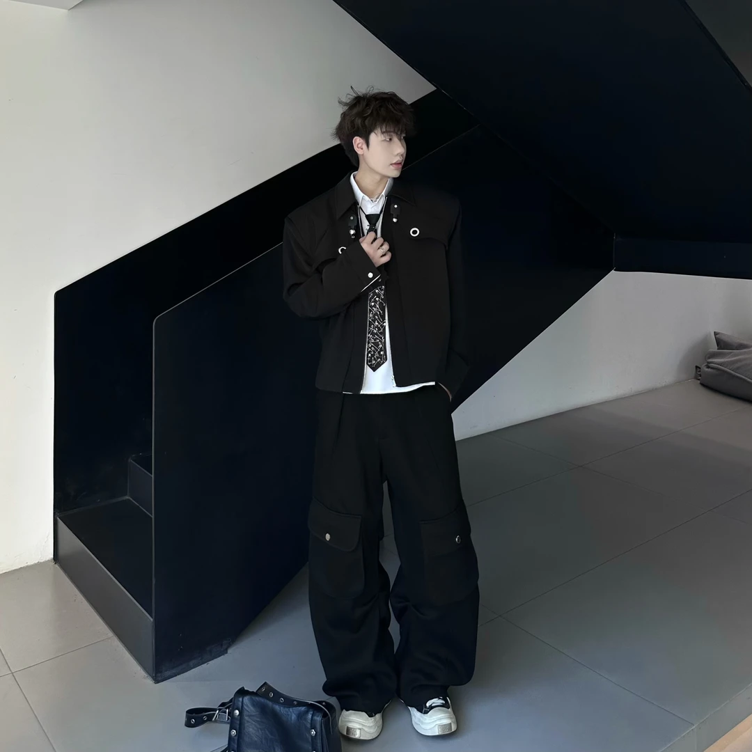 Between 春季小众设计百搭高级感金属解构宽松暗黑系外套夹克