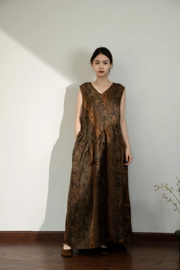 浔象丝绸扎染背心裙