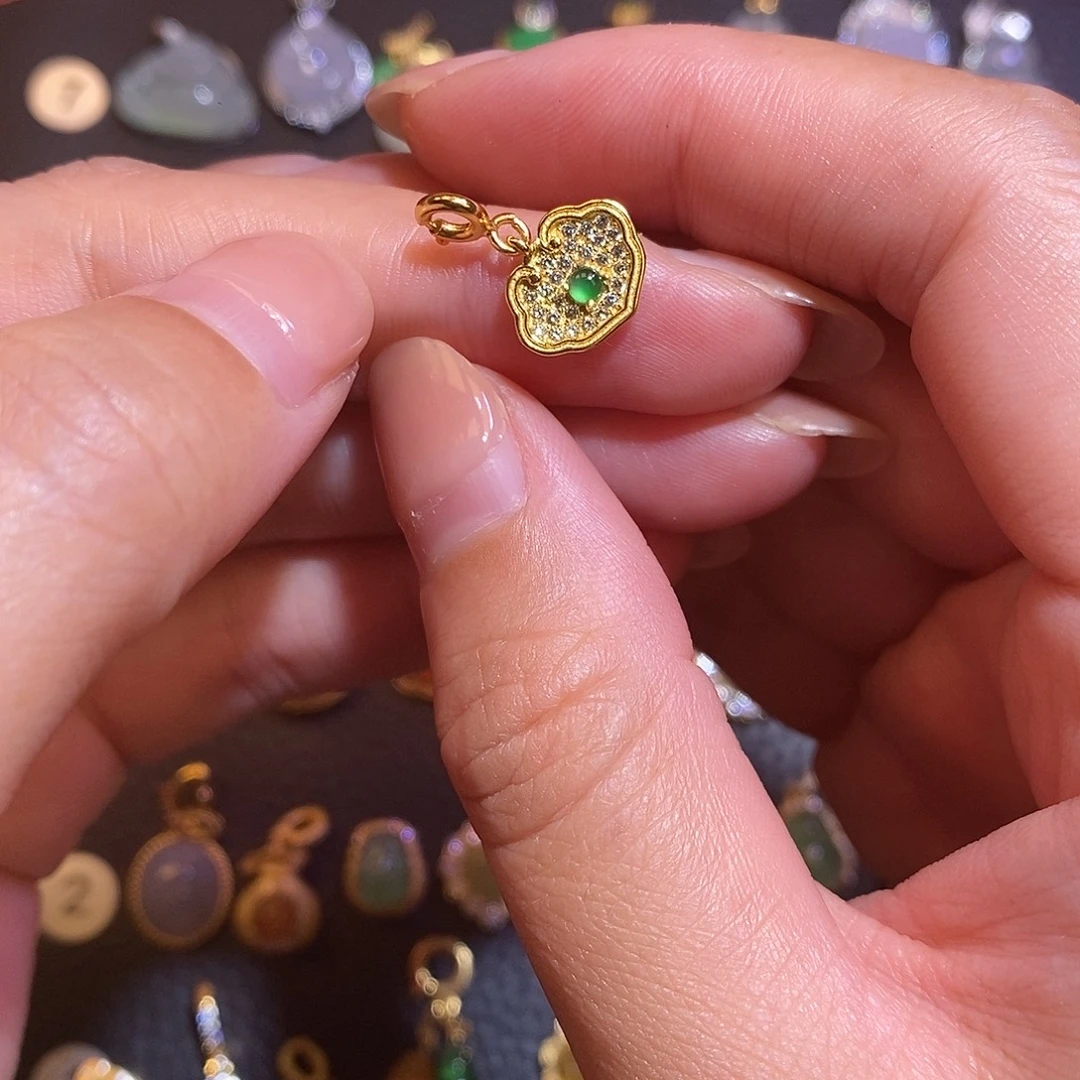 翡翠银S925镶嵌项链