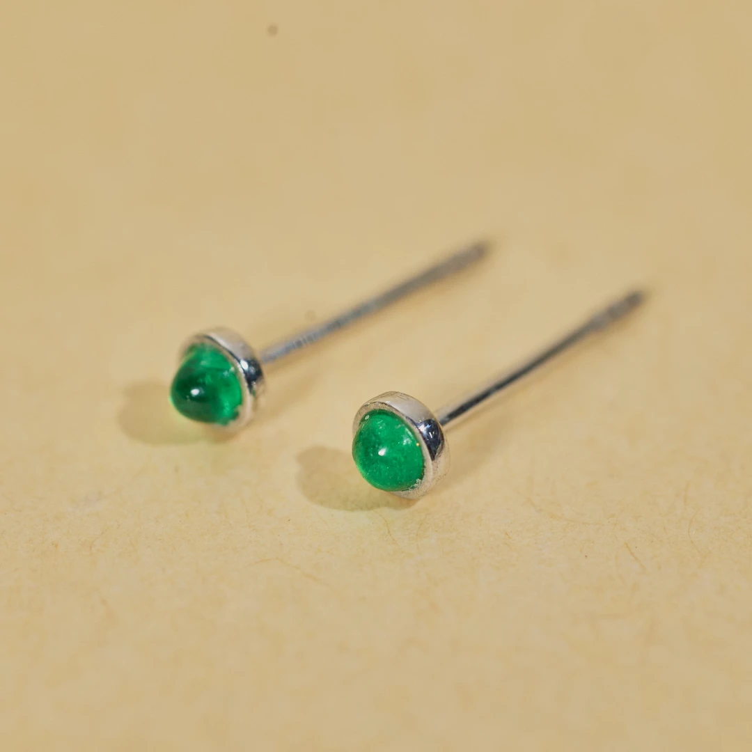 【玉峰珠宝丨安娜严选】祖母绿耳钉18K金【U9102】多样性发一