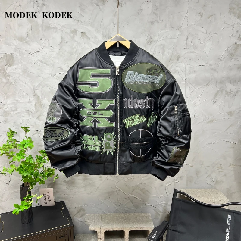 MODEK KODEK高级感潮牌刺绣棒球服外套男士秋季新款时尚休闲夹克