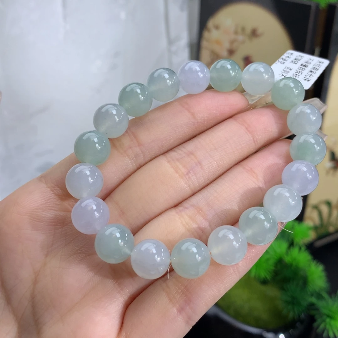 翡翠手链未镶嵌卡10冰胶马卡龙