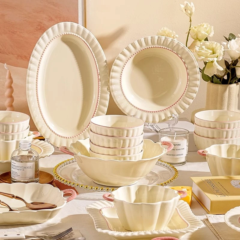 2025新款高颜值陶瓷碗碟餐具碗盘筷家用饭新婚乔迁新居礼物品