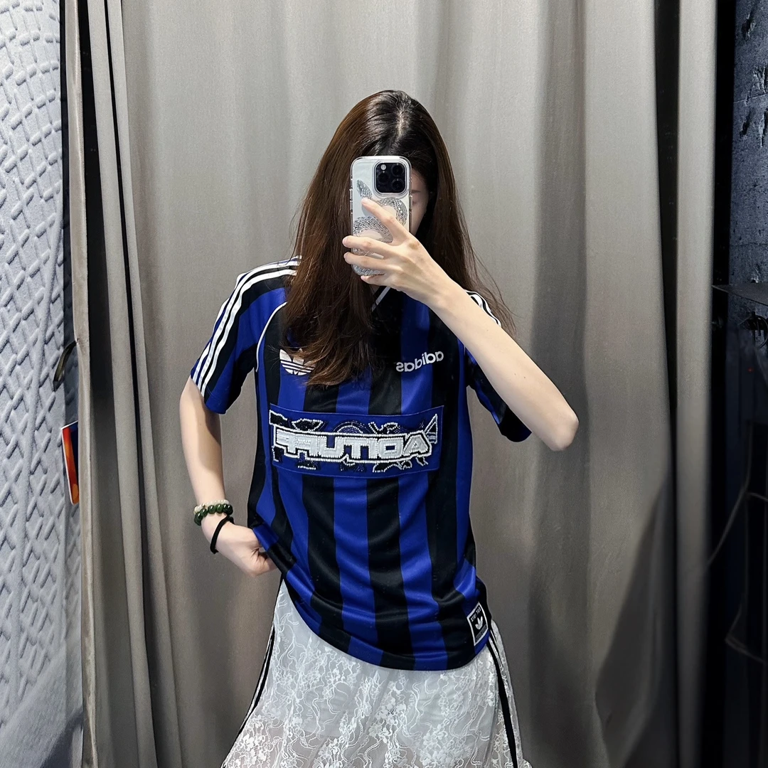 adidas阿迪达斯三叶草欧若风潮流时尚V领运动球衣T恤KD2272KD2274