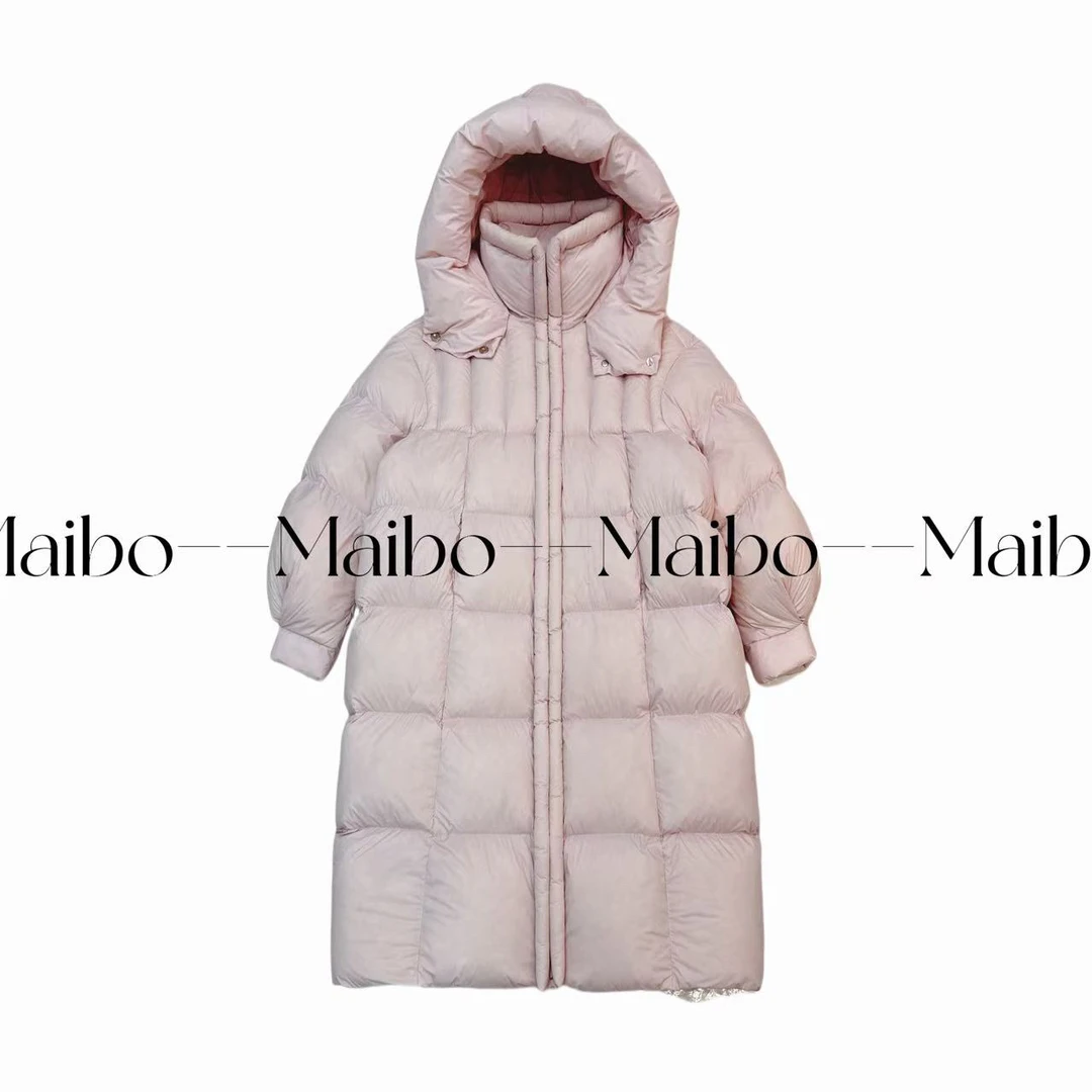 DD-7777新款加厚保暖鹅绒服女长款连帽冬季外套