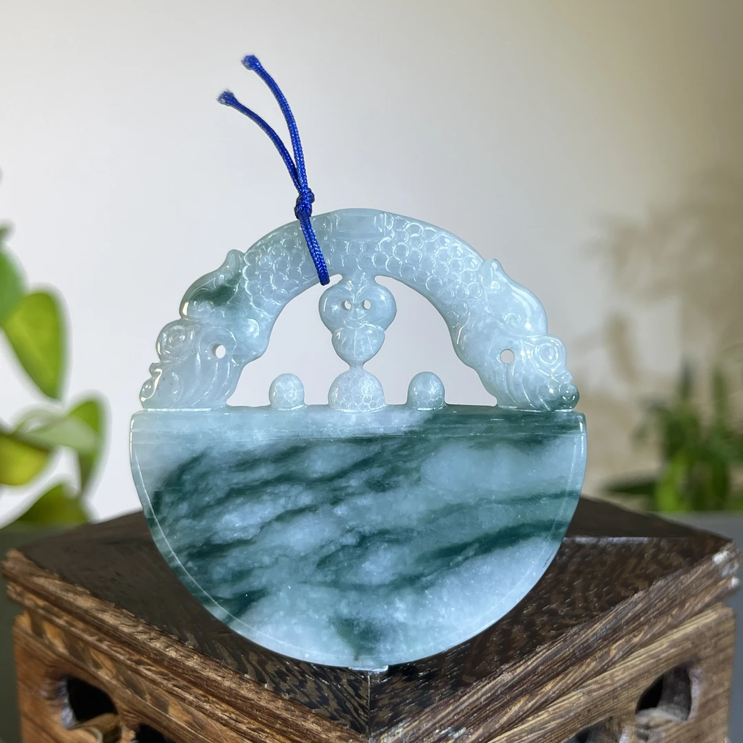 JXB18-42 天然缅甸A货翡翠 仿古牌