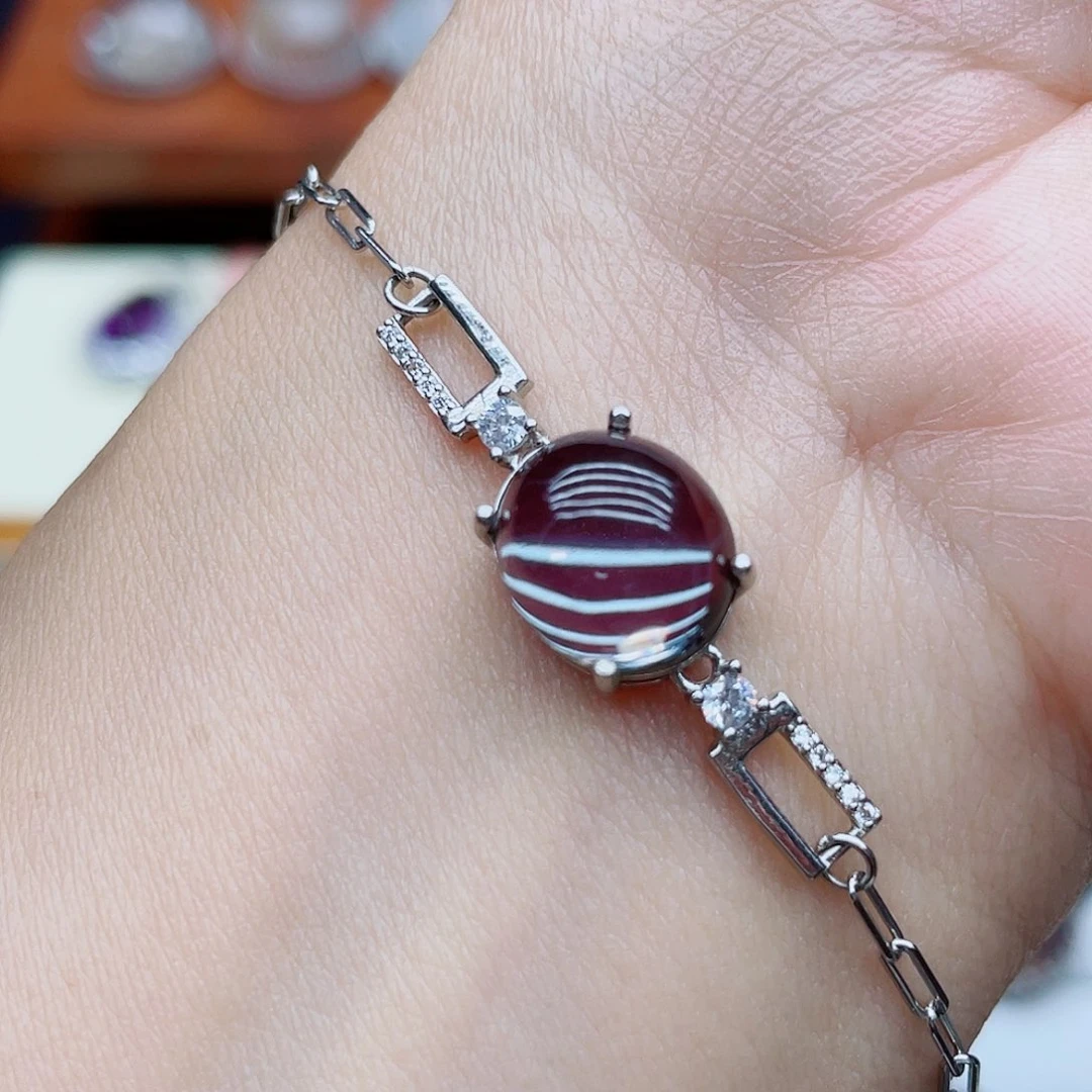 水晶手链银S925镶嵌手链