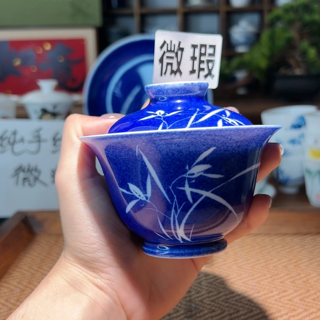 【闪购商品】微瑕 手绘 盖碗
