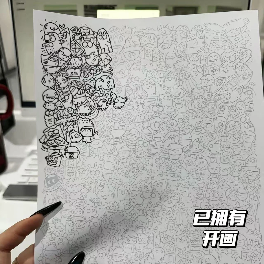 控笔临摹线稿练习画画入门图稿解压上班上课无聊偷懒摸鱼纸稿图案